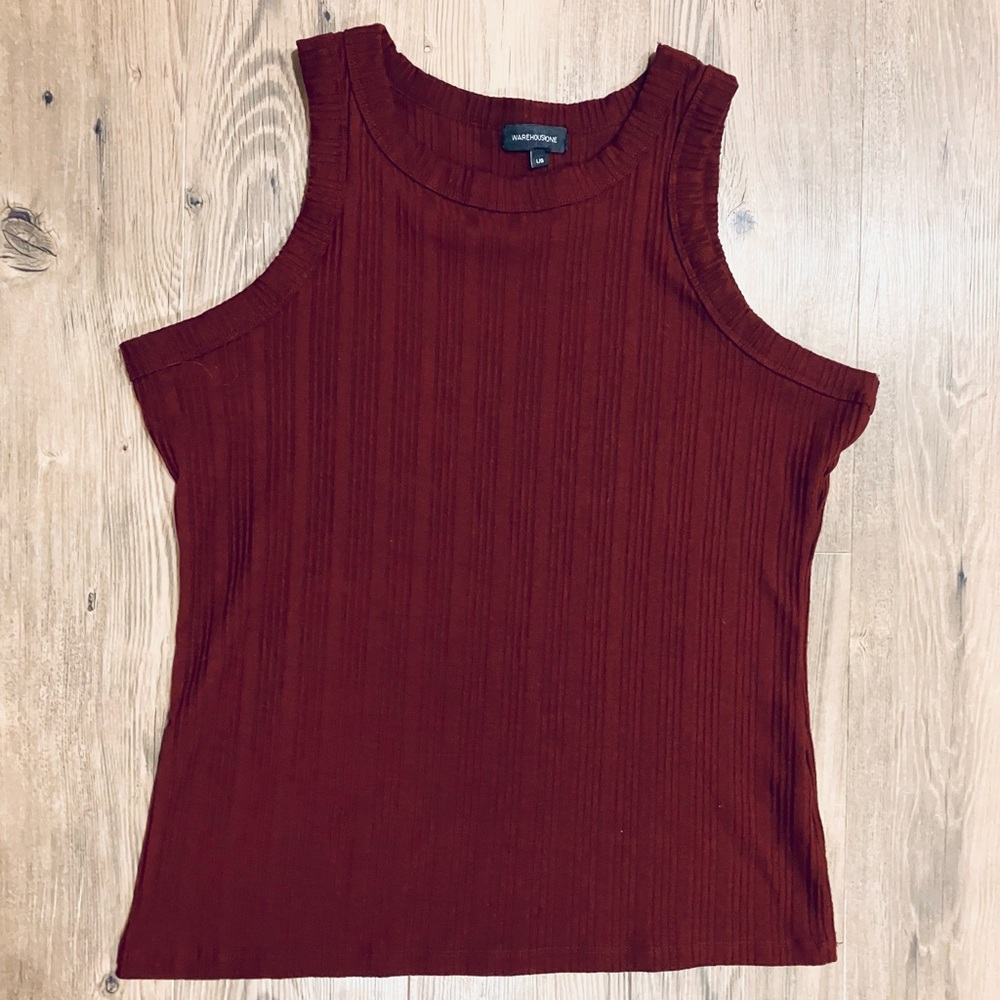 Warehouse One Burgundy Tank Top